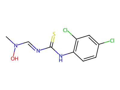 N'-[(2,4-Dichlorophenyl)carbamothioyl]-N-hydroxy-N-methylmethanimidamide structure