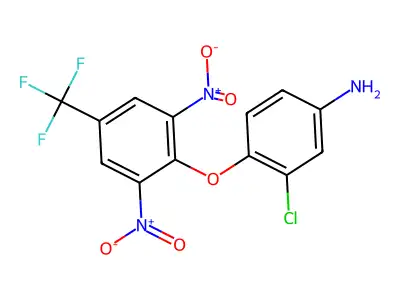 3-Chloro-4-[2,6-dinitro-4-(trifluoromethyl)phenoxy]aniline structure