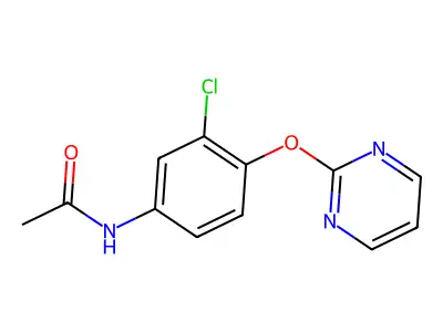 N-[3-chloro-4-(2-pyrimidinyloxy)phenyl]acetamide structure