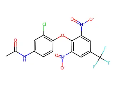 N-(3-Chloro-4-(2,6-dinitro-4-(trifluoromethyl)phenoxy)phenyl)acetamide structure