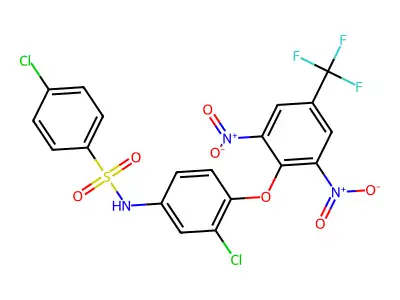 4-Chloro-N-(3-chloro-4-(2,6-dinitro-4-(trifluoromethyl)phenoxy)phenyl)benzenesulfonamide structure