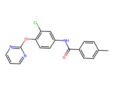 N-(3-Chloro-4-(2-pyrimidinyloxy)phenyl)-4-methylbenzenecarboxamide structure