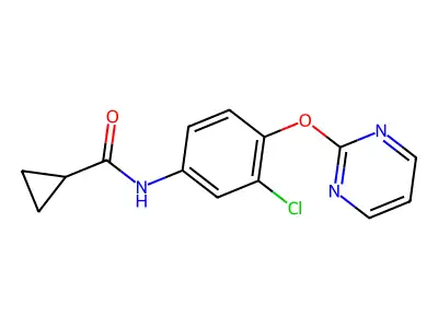 N-(3-Chloro-4-(2-pyrimidinyloxy)phenyl)cyclopropanecarboxamide structure