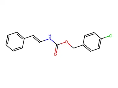 (4-chlorophenyl)methyl N-(2-phenylethenyl)carbamate structure