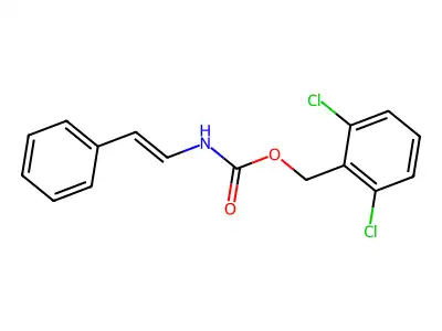 (2,6-dichlorophenyl)methyl N-(2-phenylethenyl)carbamate structure