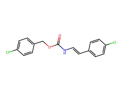 (4-chlorophenyl)methyl N-[2-(4-chlorophenyl)ethenyl]carbamate structure