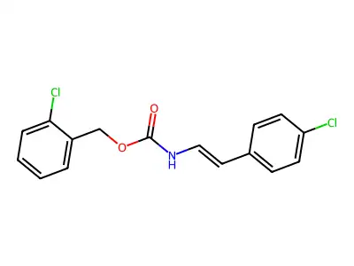 (2-chlorophenyl)methyl N-[2-(4-chlorophenyl)ethenyl]carbamate structure