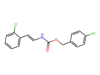 (4-chlorophenyl)methyl N-[2-(2-chlorophenyl)ethenyl]carbamate structure
