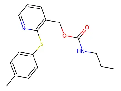 {2-[(4-methylphenyl)sulfanyl]-3-pyridinyl}methyl N-propylcarbamate structure