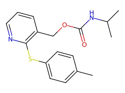 {2-[(4-methylphenyl)sulfanyl]-3-pyridinyl}methyl N-isopropylcarbamate structure