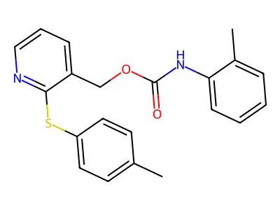 {2-[(4-methylphenyl)sulfanyl]-3-pyridinyl}methyl N-(2-methylphenyl)carbamate structure