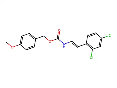 (4-methoxyphenyl)methyl N-[2-(2,4-dichlorophenyl)ethenyl]carbamate structure