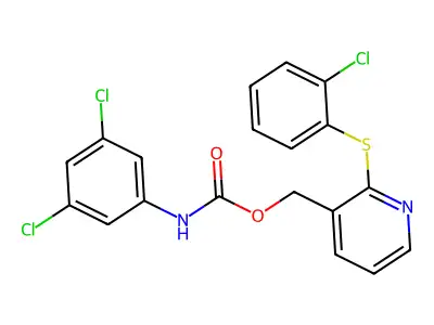 [2-(2-chlorophenyl)sulfanylpyridin-3-yl]methyl N-(3,5-dichlorophenyl)carbamate structure