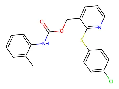 {2-[(4-chlorophenyl)sulfanyl]-3-pyridinyl}methyl N-(2-methylphenyl)carbamate structure