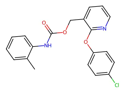 [2-(4-chlorophenoxy)-3-pyridinyl]methyl N-(2-methylphenyl)carbamate structure