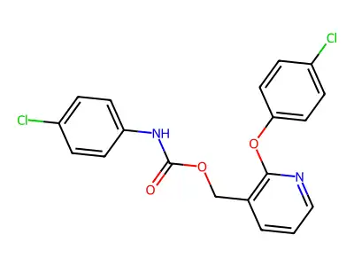 [2-(4-chlorophenoxy)pyridin-3-yl]methyl N-(4-chlorophenyl)carbamate structure