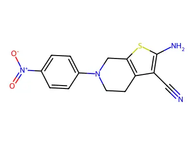 2-Amino-6-(4-nitrophenyl)-4,5,6,7-tetrahydrothieno[2,3-c]pyridine-3-carbonitrile structure