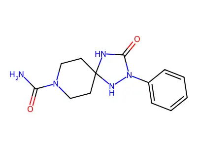 3-Oxo-2-phenyl-1,2,4,8-tetraazaspiro[4.5]decane-8-carboxamide structure