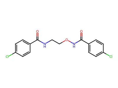 4-chloro-N-(2-{[(4-chlorobenzoyl)amino]oxy}ethyl)benzenecarboxamide structure