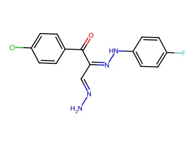3-(4-Chlorophenyl)-2-[2-(4-fluorophenyl)hydrazono]-3-oxopropanal hydrazone structure