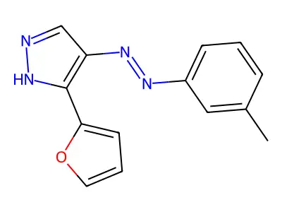 3-(2-furyl)-4H-pyrazol-4-one N-(3-methylphenyl)hydrazone structure