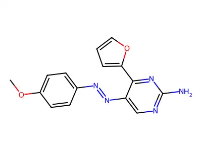 4-(2-Furyl)-5-[2-(4-methoxyphenyl)diazenyl]-2-pyrimidinamine structure