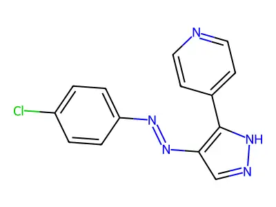 3-(4-pyridinyl)-4H-pyrazol-4-one N-(4-chlorophenyl)hydrazone structure
