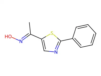 N-[1-(2-phenyl-1,3-thiazol-5-yl)ethylidene]hydroxylamine structure