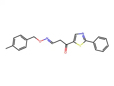 3-oxo-3-(2-phenyl-1,3-thiazol-5-yl)propanal O-(4-methylbenzyl)oxime structure