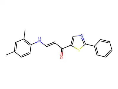 3-(2,4-dimethylanilino)-1-(2-phenyl-1,3-thiazol-5-yl)-2-propen-1-one structure