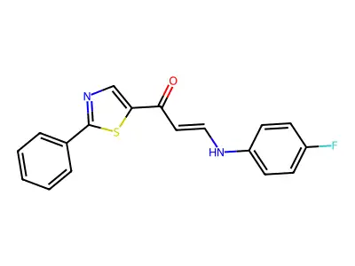 3-(4-Fluoroanilino)-1-(2-phenyl-1,3-thiazol-5-yl)-2-propen-1-one structure
