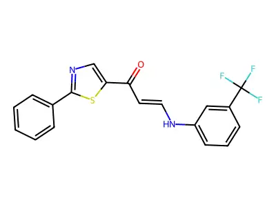 1-(2-Phenyl-1,3-thiazol-5-yl)-3-[3-(trifluoromethyl)anilino]-2-propen-1-one structure