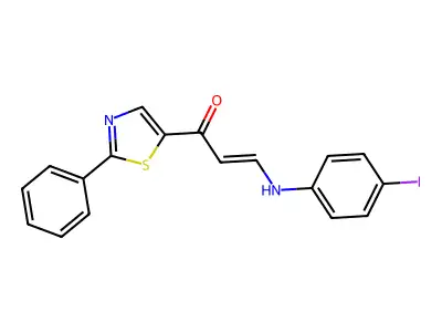 3-(4-Iodoanilino)-1-(2-phenyl-1,3-thiazol-5-yl)prop-2-en-1-one structure