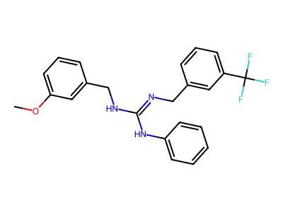 N-(3-methoxybenzyl)-N''-phenyl-N'-[3-(trifluoromethyl)benzyl]guanidine structure