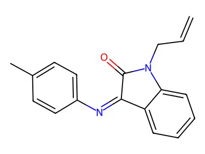 1-allyl-3-[(4-methylphenyl)imino]-1,3-dihydro-2H-indol-2-one structure