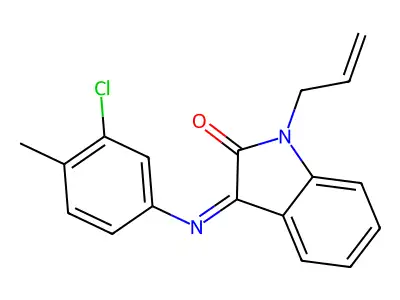 1-allyl-3-[(3-chloro-4-methylphenyl)imino]-1,3-dihydro-2H-indol-2-one structure