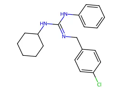 N-(4-chlorobenzyl)-N'-cyclohexyl-N''-phenylguanidine structure