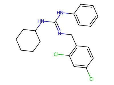 N-cyclohexyl-N'-(2,4-dichlorobenzyl)-N''-phenylguanidine structure