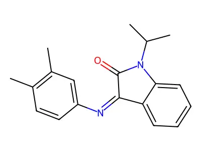 3-[(3,4-dimethylphenyl)imino]-1-isopropyl-1,3-dihydro-2H-indol-2-one structure