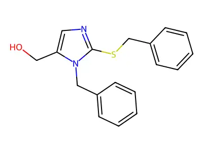 [1-benzyl-2-(benzylsulfanyl)-1H-imidazol-5-yl]methanol structure