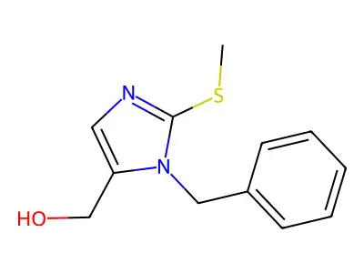 [1-benzyl-2-(methylsulfanyl)-1H-imidazol-5-yl]methanol structure