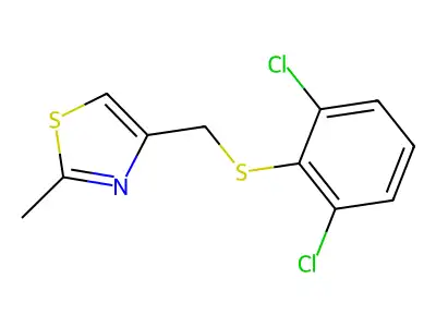 4-{[(2,6-Dichlorophenyl)sulfanyl]methyl}-2-methyl-1,3-thiazole structure