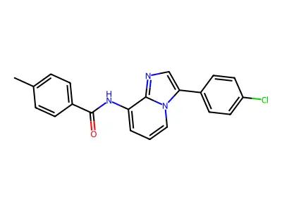 N-[3-(4-chlorophenyl)imidazo[1,2-a]pyridin-8-yl]-4-methylbenzamide structure