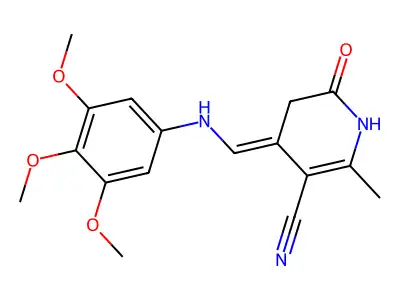 2-methyl-6-oxo-4-[(3,4,5-trimethoxyanilino)methylene]-1,4,5,6-tetrahydro-3-pyridinecarbonitrile structure