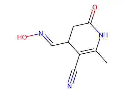 4-(hydroxyiminomethyl)-6-methyl-2-oxo-3,4-dihydro-1H-pyridine-5-carbonitrile structure