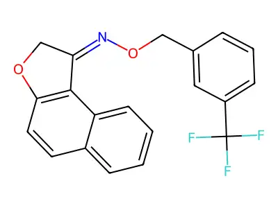 N-[[3-(trifluoromethyl)phenyl]methoxy]benzo[e][1]benzofuran-1-imine structure