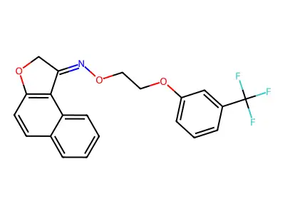 N-[2-[3-(trifluoromethyl)phenoxy]ethoxy]benzo[e][1]benzofuran-1-imine structure