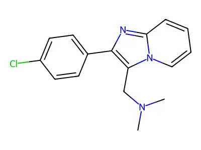 [2-(4-chlorophenyl)imidazo[1,2-a]pyridin-3-yl]-N,N-dimethylmethanamine structure