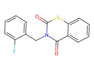 3-(2-fluorobenzyl)-2H-1,3-benzothiazine-2,4(3H)-dione structure