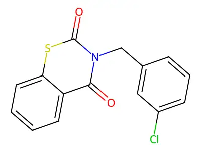 3-(3-chlorobenzyl)-2H-1,3-benzothiazine-2,4(3H)-dione structure